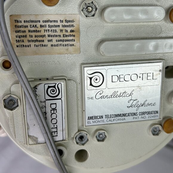 Vintage Deco-Tel Candlestick Telephone Patriotic Stars & Stripes 1973 - Picture 3 of 15